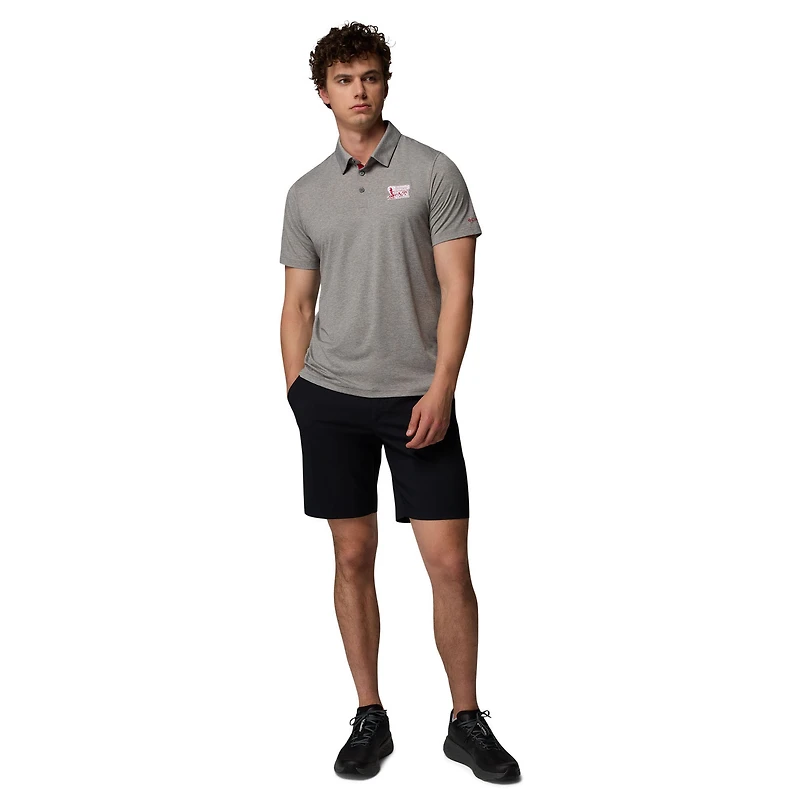 Men's Columbia Gray Oklahoma Sooners Tech Trail Polo