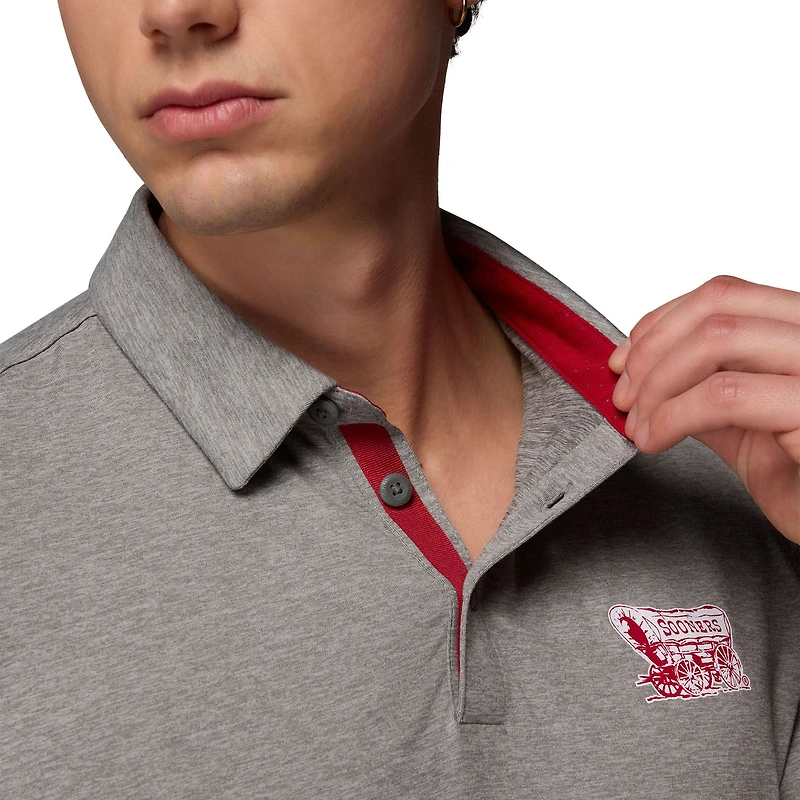 Men's Columbia Gray Oklahoma Sooners Tech Trail Polo