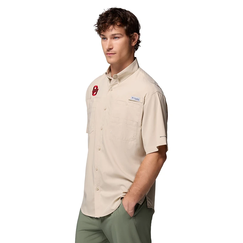 Chemise boutonnée Columbia Tan Oklahoma Sooners Tamiami Omni-Shade pour homme