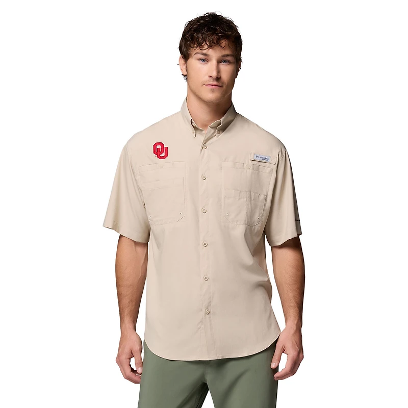 Chemise boutonnée Columbia Tan Oklahoma Sooners Tamiami Omni-Shade pour homme