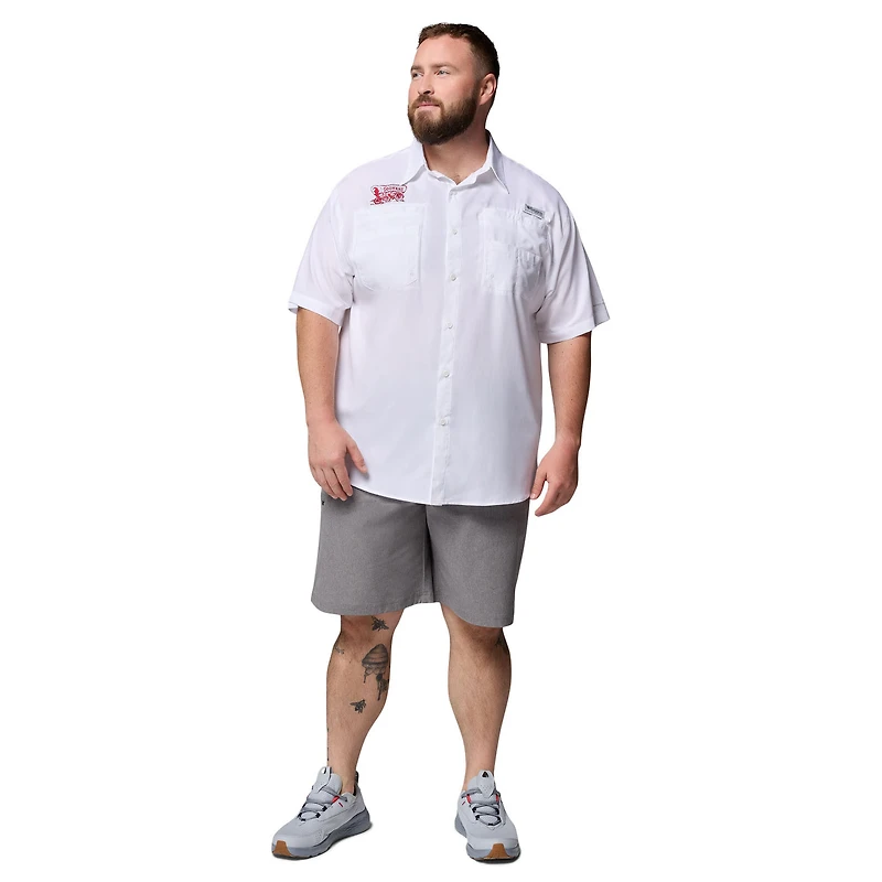 Chemise boutonnée Columbia blanche Oklahoma Sooners pour homme, grande taille, Tamiami Omni-Shade