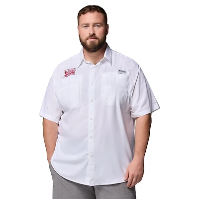 Chemise boutonnée Columbia blanche Oklahoma Sooners pour homme, grande taille, Tamiami Omni-Shade