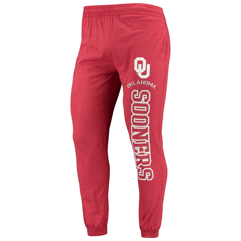 Ensemble pyjama à capuche et jogging manches longues pour homme Concepts Sport Crimson/Heather Charcoal des Oklahoma Sooners Meter