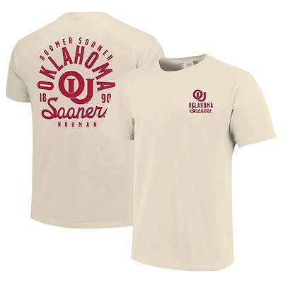 Men's Cream Oklahoma Sooners Comfort Colors Mascot Overlay T-Shirt
