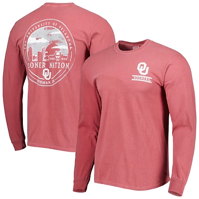 T-shirt à manches longues Crimson Oklahoma Sooners Circle Campus Scene pour homme