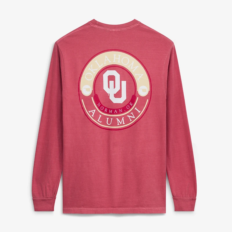 T-shirt à manches longues pour hommes Crimson Oklahoma Sooners Circle Seal Alumni