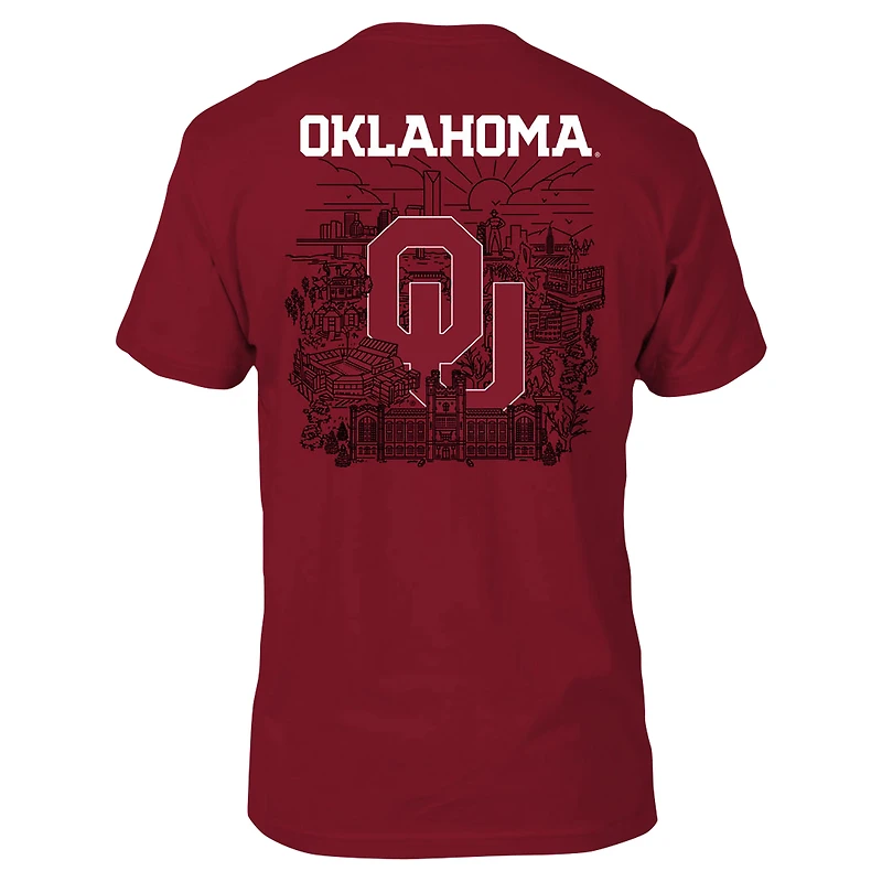 Men's Crimson Oklahoma Sooners City Line T-Shirt