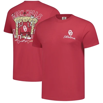 T-shirt homme Crimson Oklahoma Sooners Deck the Halls Comfort Colors
