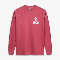T-shirt à manches longues pour homme, motif dessin du campus, Oklahoma Sooners, couleur rouge cramoisi, la fête des pères