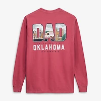 Men's Crimson Oklahoma Sooners Father's Day Campus Drawing Long Sleeve T-Shirt