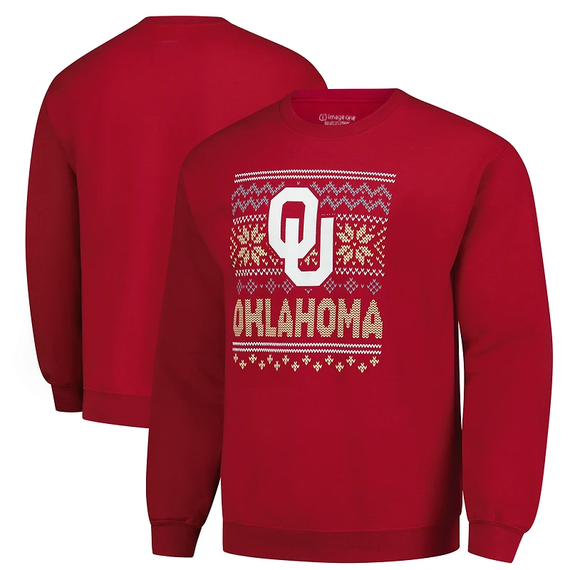 Sweat-shirt polaire pour homme Crimson Oklahoma Sooners, collection Fêtes