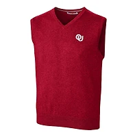 Men's Cutter & Buck Crimson Oklahoma Sooners Big Tall College Vault Lakemont Tri-Blend Vest
