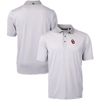 Men's Cutter & Buck  Gray/White Oklahoma Sooners Big Tall Virtue Eco Pique Micro Stripe Recycled Polo
