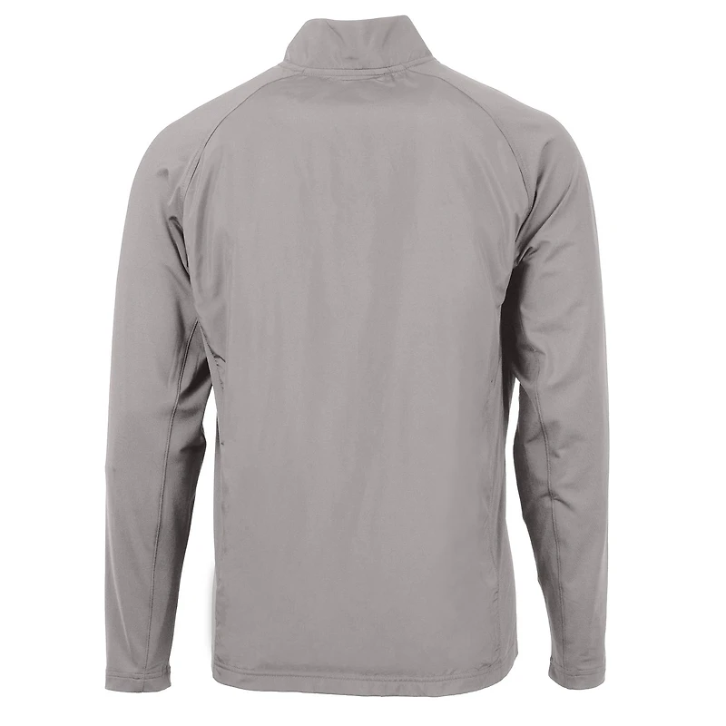 Men's Cutter & Buck Gray Oklahoma Sooners Big Tall Adapt Eco Knit Hybrid Recycled Full-Zip Jacket