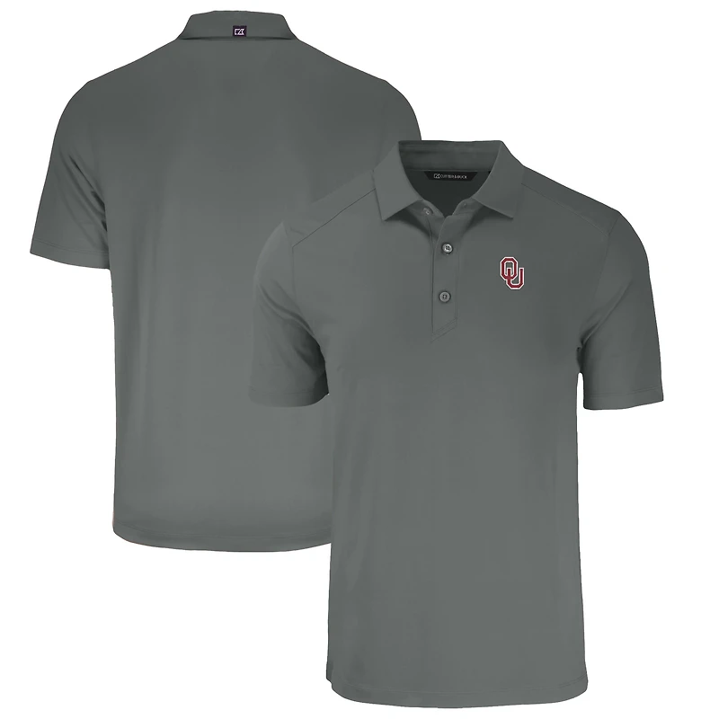Men's Cutter & Buck Gray Oklahoma Sooners Big Tall Forge Eco Stretch Recycled Polo