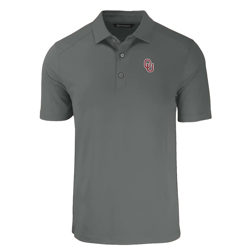 Men's Cutter & Buck Gray Oklahoma Sooners Big Tall Forge Eco Stretch Recycled Polo