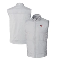 Men's Cutter & Buck Gray Oklahoma Sooners Big Tall Stealth Hybrid Quilted Full-Zip DryTec Windbreaker Vest