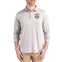 Polo à manches longues Cutter & Buck Gray Oklahoma Sooners SEC Coastline Epic Comfort pour homme