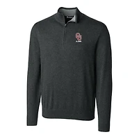 Pull-over zippé Lakemont Tri-Blend pour homme, couleur charbon chiné, avec logo des anciens élèves Sooners de l'Oklahoma, Cutter & Buck