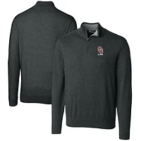 Pull-over zippé Lakemont Tri-Blend pour homme, couleur charbon chiné, avec logo des anciens élèves Sooners de l'Oklahoma, Cutter & Buck