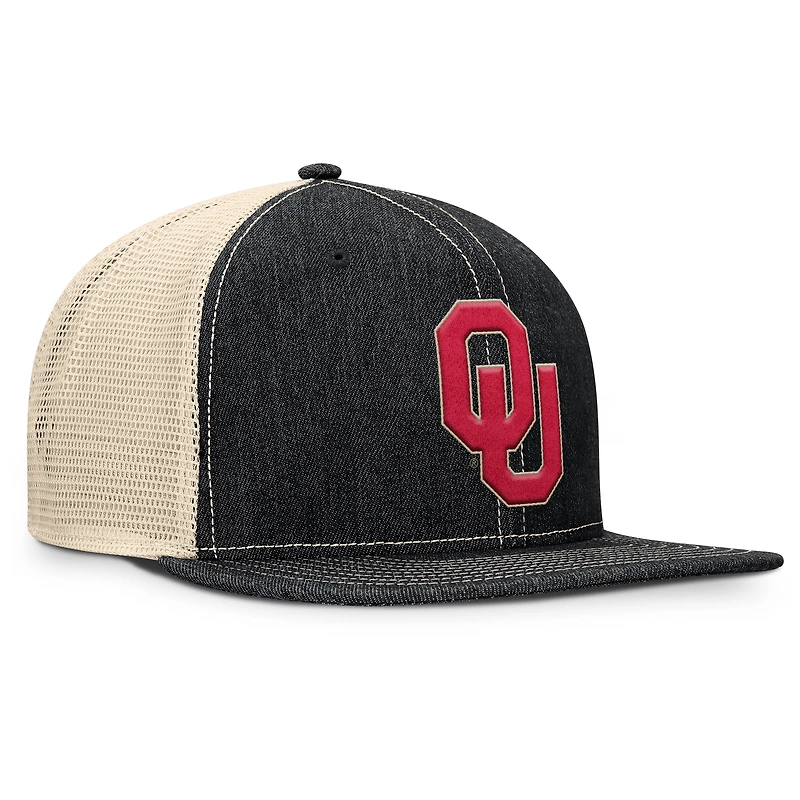 Men's Fanatics Black/Natural Oklahoma Sooners Legend Trucker Snapback Hat