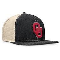 Men's Fanatics Black/Natural Oklahoma Sooners Legend Trucker Snapback Hat
