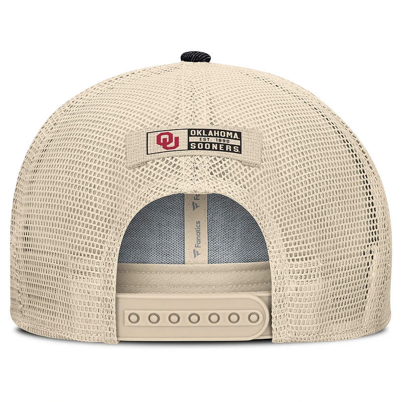 Men's Fanatics Black/Natural Oklahoma Sooners Legend Trucker Snapback Hat