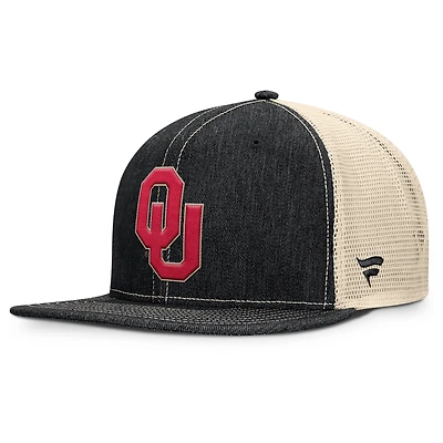 Men's Fanatics Black/Natural Oklahoma Sooners Legend Trucker Snapback Hat