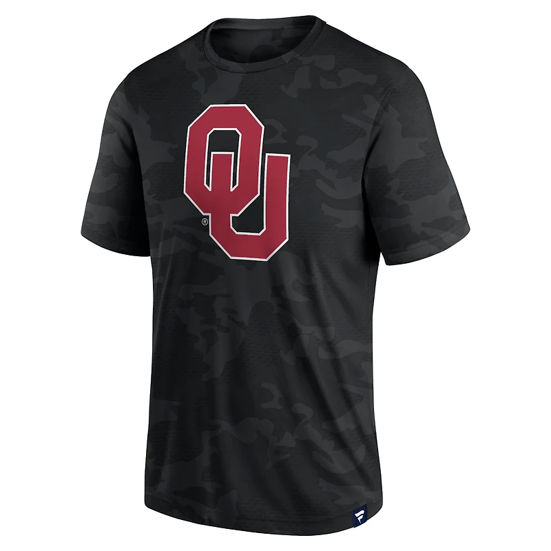 Men's Fanatics  Black Oklahoma Sooners Camo Logo T-Shirt