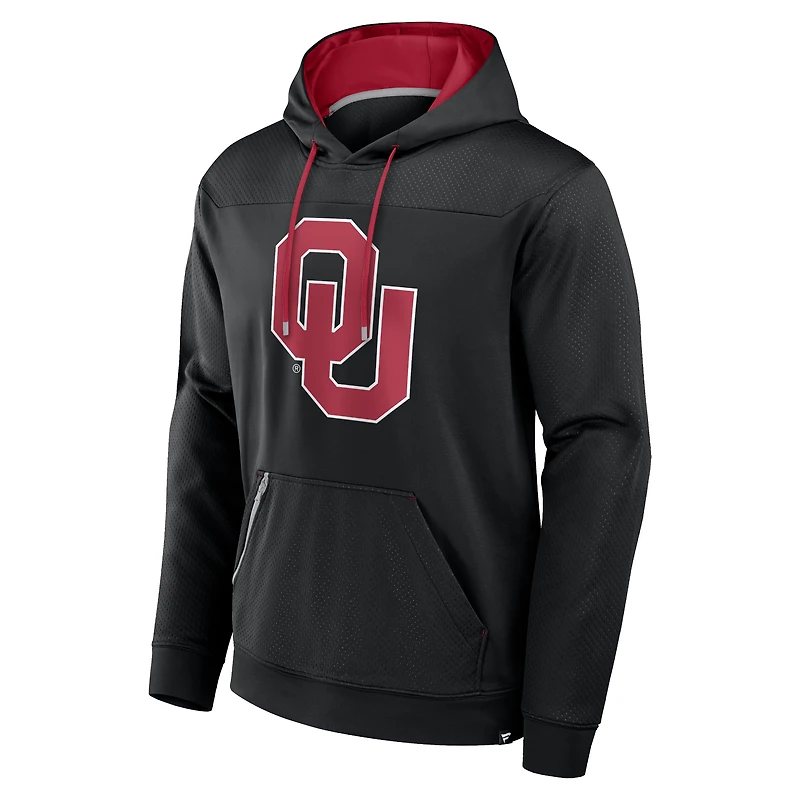 Men's Fanatics  Crimson Oklahoma Sooners Defender Dot Faded Primary Pullover Hoodie