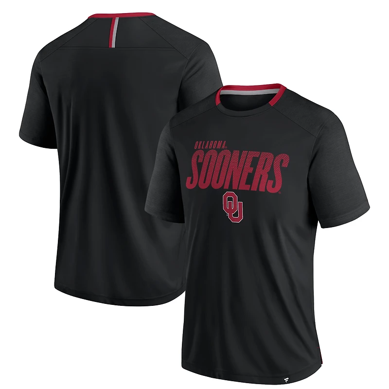 T-shirt noir fanatique pour homme Oklahoma Sooners Defender Fade Slant