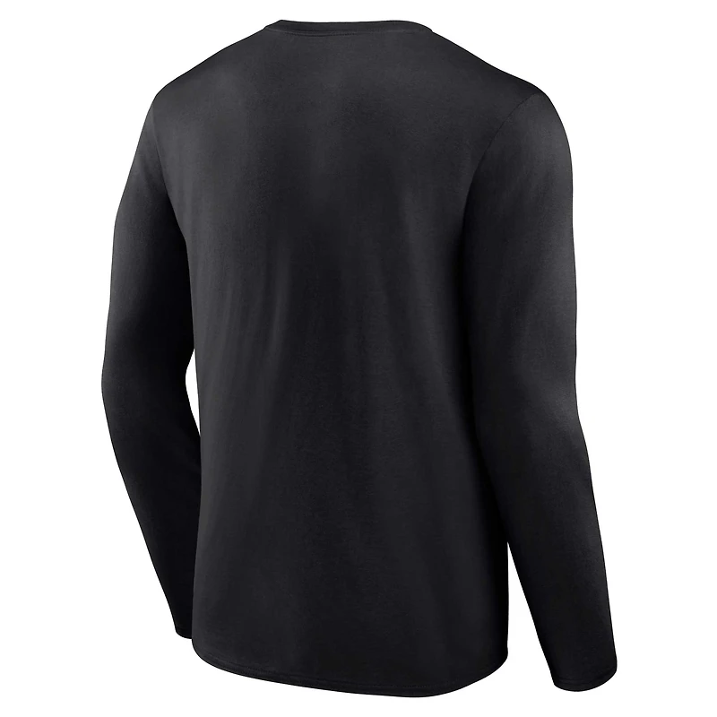 Men's Fanatics Black Oklahoma Sooners Distressed Arch Over Logo Long Sleeve T-Shirt
