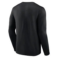 Men's Fanatics Black Oklahoma Sooners Double Time 2-Hit Long Sleeve T-Shirt