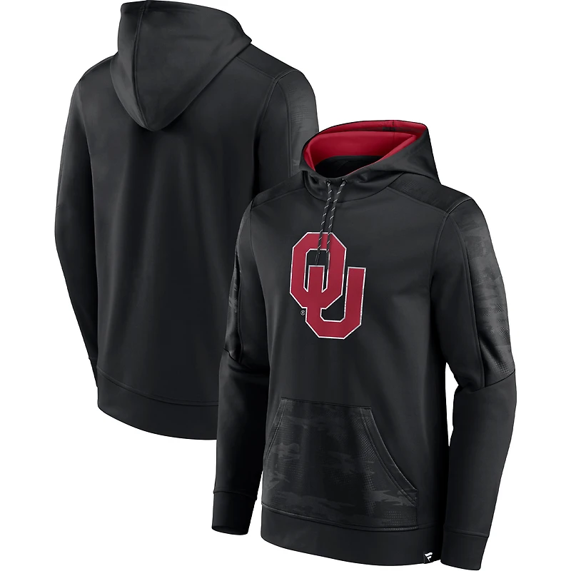 Sweat à capuche Fanatics noir pour homme, modèle Oklahoma Sooners On The Ball