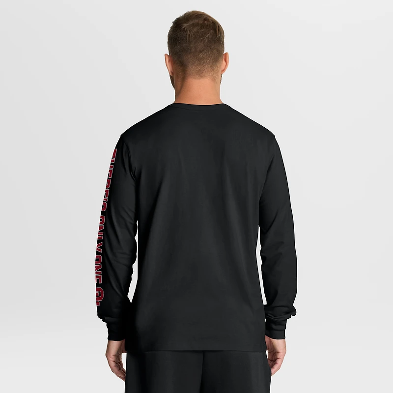 T-shirt à manches longues noir pour homme, motif Fanatics des Sooners de l'Oklahoma, « Quad Fuel The Fire »