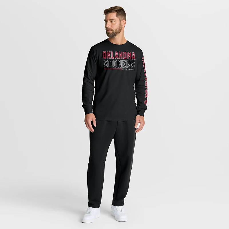 Men's Fanatics Black Oklahoma Sooners Quad Fuel The Fire Long Sleeve T-Shirt