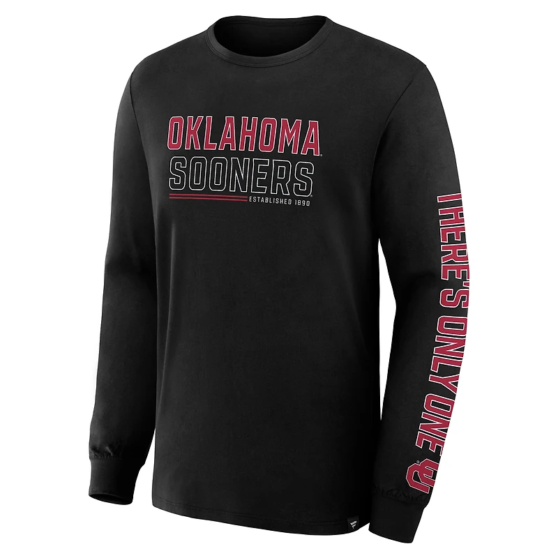 Men's Fanatics Black Oklahoma Sooners Quad Fuel The Fire Long Sleeve T-Shirt