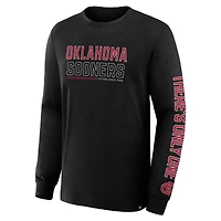 Men's Fanatics Black Oklahoma Sooners Quad Fuel The Fire Long Sleeve T-Shirt