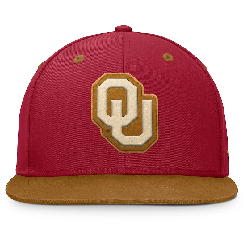 Casquette ajustée NoBo pour homme, couleur cramoisie/marron, des Sooners de l'Oklahoma