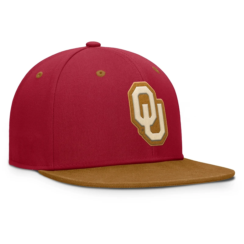 Casquette ajustée NoBo pour homme, couleur cramoisie/marron, des Sooners de l'Oklahoma