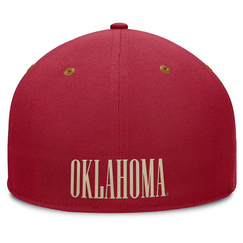 Casquette ajustée NoBo pour homme, couleur cramoisie/marron, des Sooners de l'Oklahoma