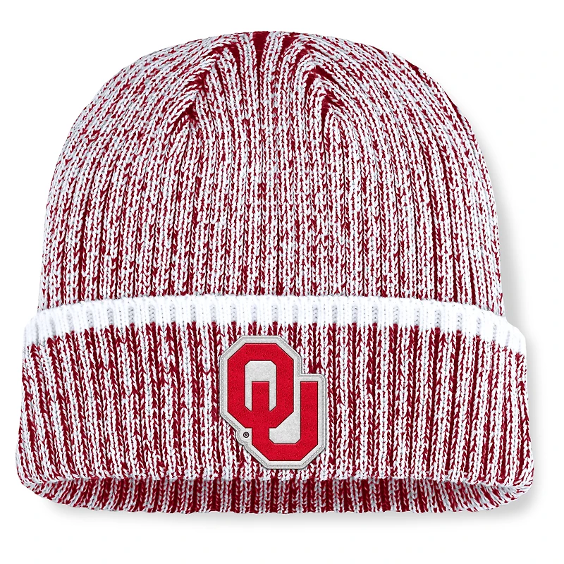 Bonnet en tricot à revers Haze des Sooners de l'Oklahoma pour homme, couleur cramoisie/blanc
