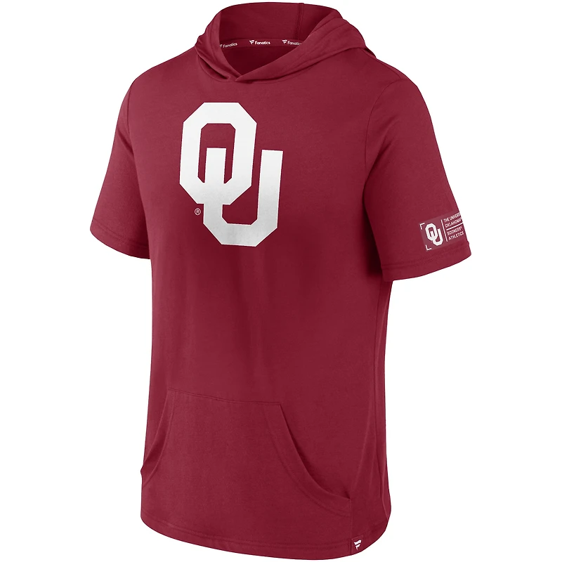 Sweat à capuche manches courtes Fanatics Crimson Oklahoma Sooners Approach Run pour hommes