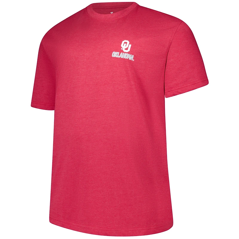 T-shirt délavé idéal pour hommes Fanatics Crimson Oklahoma Sooners Big & Tall