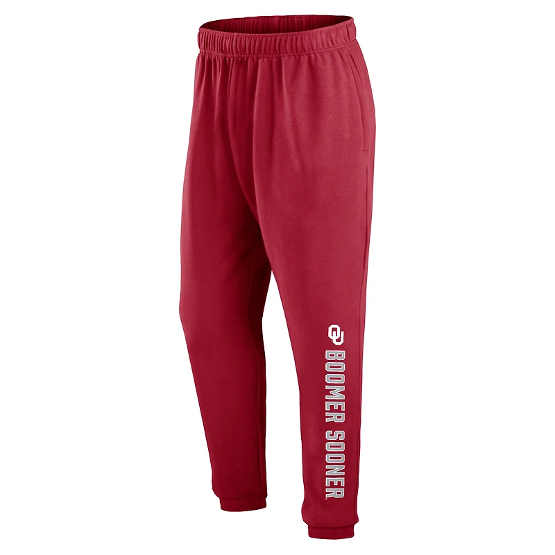 Men's Fanatics Crimson Oklahoma Sooners Chop Block Fleece Sweatpants