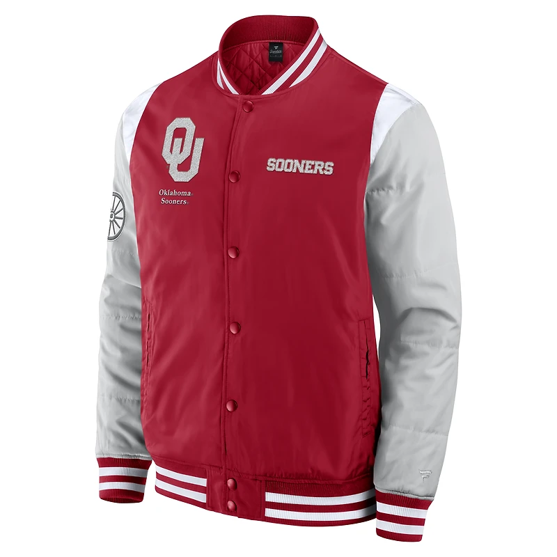 Veste à boutons-pression intégrale Elements Elite de Fanatics Crimson pour hommes des Oklahoma Sooners