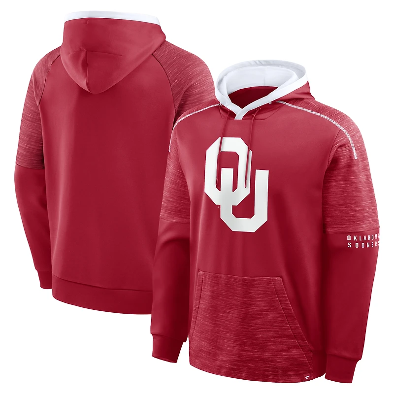 Men's Fanatics Crimson Oklahoma Sooners Quad Defender Pullover Hoodie