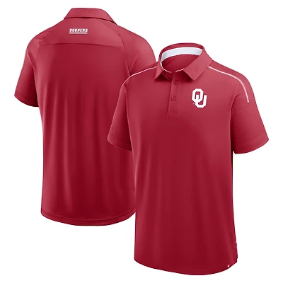 Men's Fanatics Crimson Oklahoma Sooners Take The Lead Defender Raglan Polo