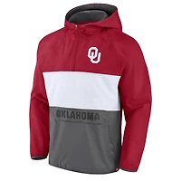Men's Fanatics Crimson Oklahoma Sooners Victory On Raglan Quarter-Zip Hoodie