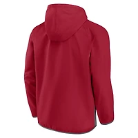 Men's Fanatics Crimson Oklahoma Sooners Victory On Raglan Quarter-Zip Hoodie